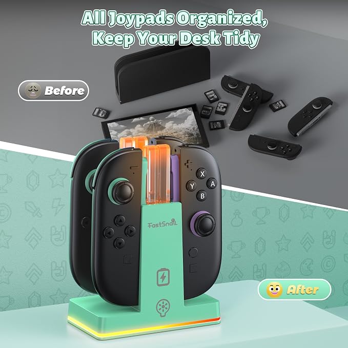 FASTSNAIL Switch 2 Controller Charger Dock for Nintendo Switch 2 for JoyCon - Image 4
