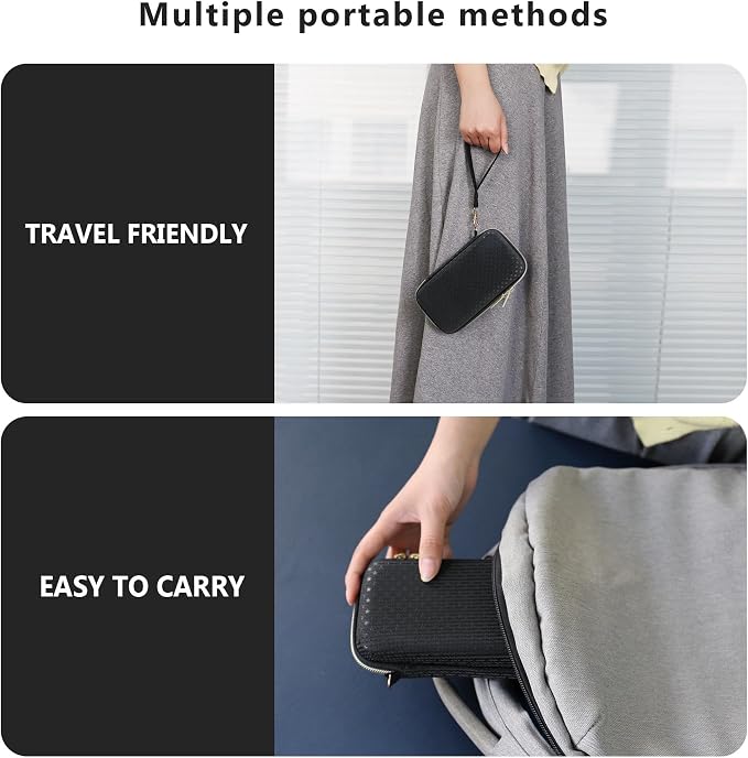 Supmay Carrying Case Compatible with CCTU / TEBIYOU Kids Handheld Games Preloaded 218 Retro Video Games, Portable Gaming Electronic Toys Storage Holder Travel Bag with Mesh Pocket, Black(Star) - Image 6