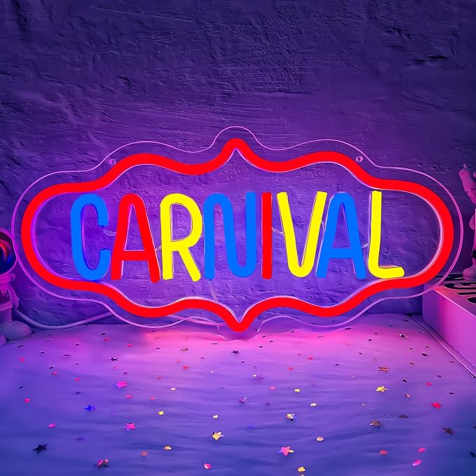 Carnival Neon Sign Carnival Signs Dimmable Carnival Party Neon Light Sign Circus Carnival Theme Party Decorations Led Wall Decor for Birthday - Image 2