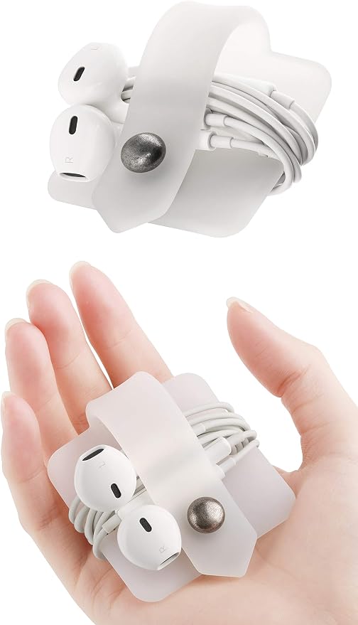 Cord Organizer Earbuds Holder Earphone Wrap Earphones Organizer Headset Headphone Earphone Wrap Winder Cord Manager Cable Winder Set of 2 - Image 4