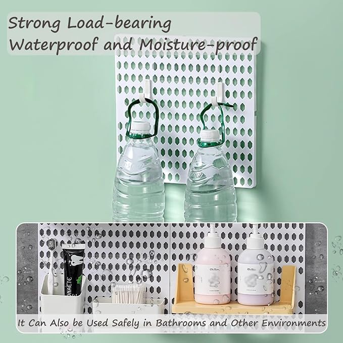 Wall Desk Organizer, Pegboard Stand, Gaming Desk Organizer, Wall Organizer Peg Board, Pegboard Combination Kit for Wall Organizer, Ornaments Display, Kitchen Organization(Black) - Image 4