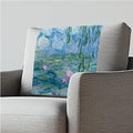Pond Water Lilies Print Headrest Cover for Small Recliner 2 Pcs - Waterproof Stretchable Slipcover with Non-Slip Back & Fixing Nails, Washable Fabric Protector (Fits Most Chairs) by ZCFYGDX