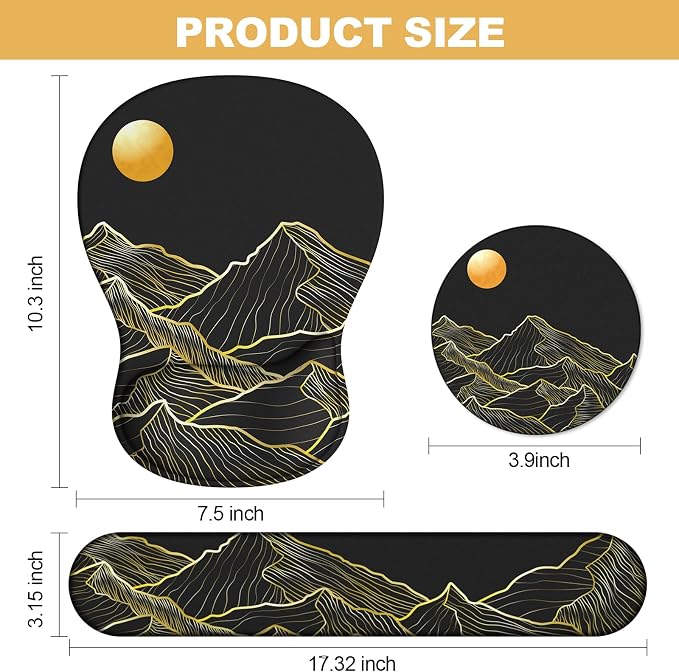 Ergonomic Mouse Pad with Wrist Rest and Keyboard Wrist Rest, Gel Mousepad - Image 7