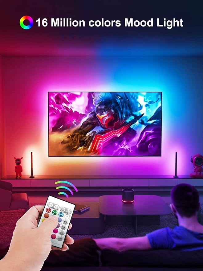 KANTUTOE LED Lights for TV, 16.4ft LED Lights for 45-75 Inch TVs, RGB TV Backlight Behind, Music Sync Bluetooth APP & Remote Control Strip Lights USB Powered for Bedroom, Gaming, Home Décor - Image 2