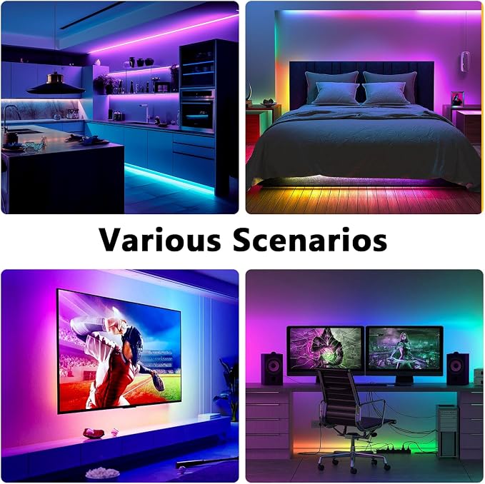 dalattin LED Strip Lights IC+RGB, 5050 Led Lights for Bedroom, DIY Multiple Colors on One Line, Led Lights with Remote&App Control,Color Changing LED Strip Lighting Music Sync,Halloween Gifts, 16.4ft - Image 7