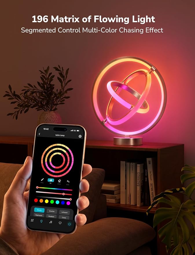 Lepro TB1 AI Smart Table Lamp, RGB+IC Addressable Color Changing Desk Lamp - Image 5
