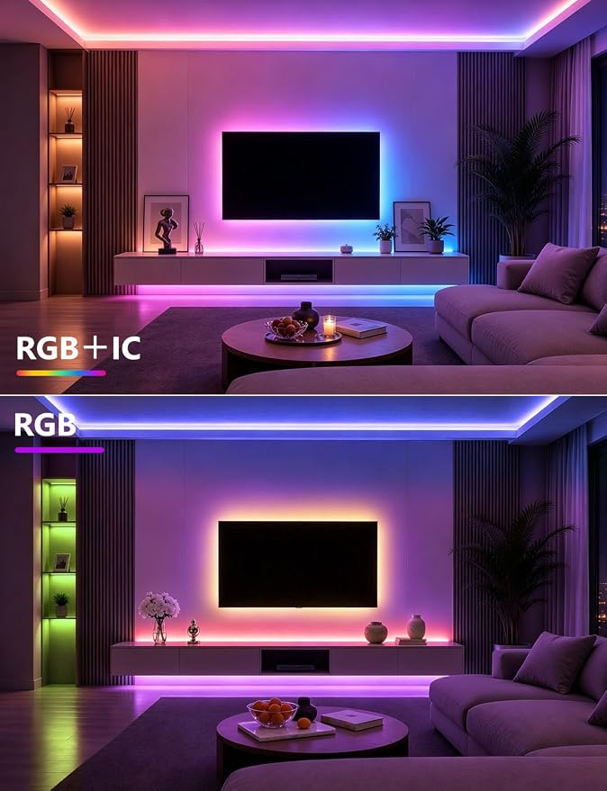 MFWW 100ft RGB+IC LED Strip Lights, LED Lights for Bedroom, Smart Control - Image 4