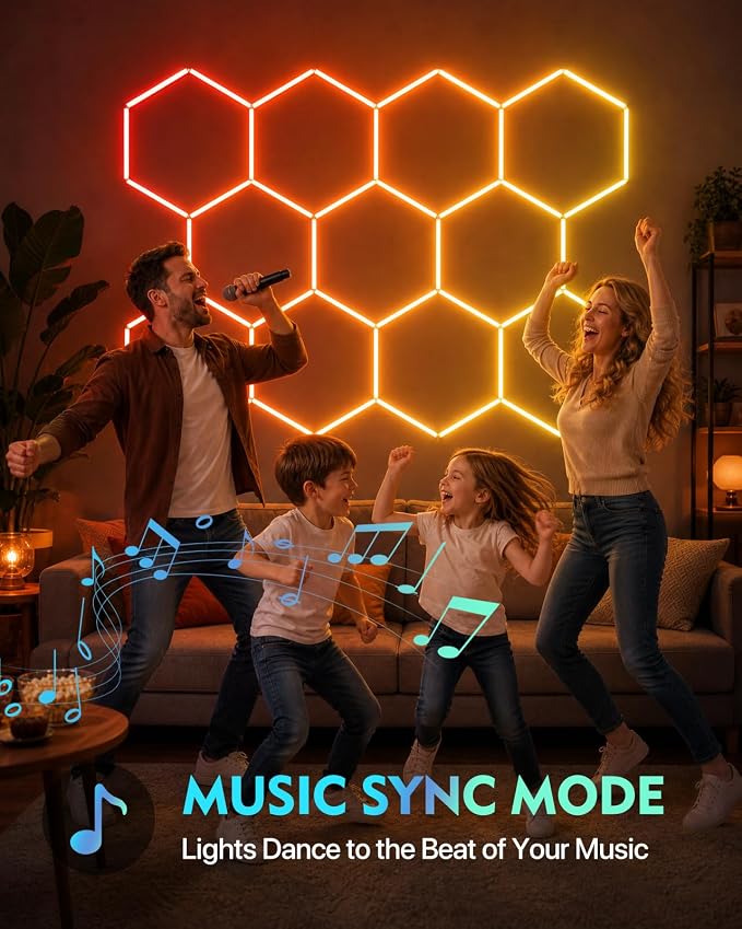 Hexagon Lights, 11-Hex RGB, App Control, Dynamic Lighting Effects - Image 5