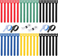 BALABALA 100PCS Cable Ties 6 Inch, Reusable Hook and Loop Straps for Cord Management, Fabric Fastening Straps with Strong Grip, Multi-Color Adjustable Cable Organizer for Home Office Electronics by BALABALA