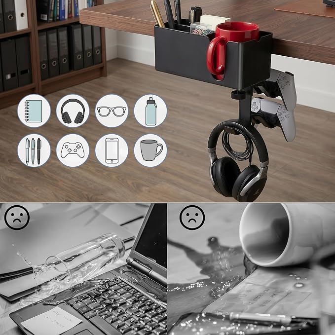 5 in 1 Desk Cup Holder Clamp, Detachable Pencil Holder - Image 5