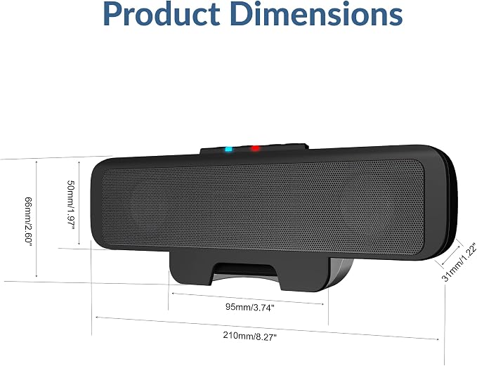Cyber Acoustics CA-2890BT USB and Bluetooth Speaker Bar with Speakerphone - Image 9