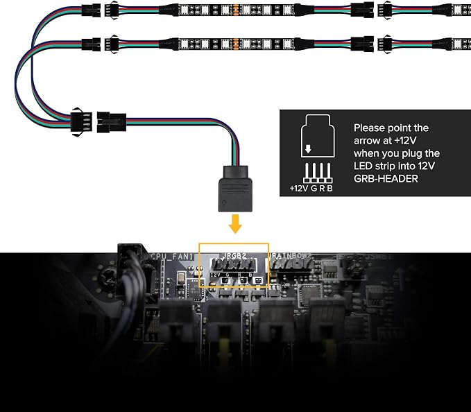 BTF-LIGHTING PC RGB Strip 4PCs 19.7in for 12V 4Pin LED Headers for ASUS Aura Sync, Gigabyte RGB Fusion, MSI Mystic Light - Image 5