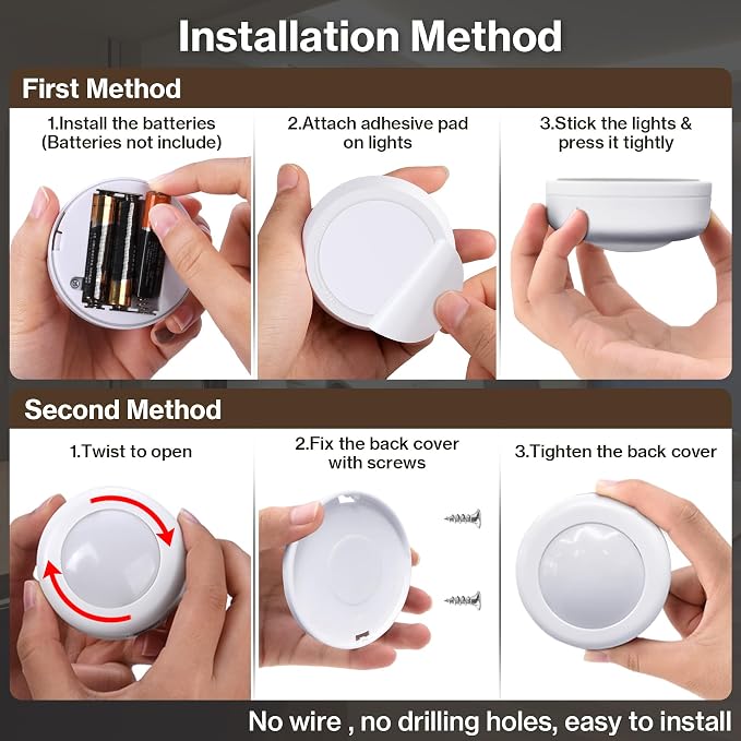 Cadrim Puck Lights, 13 Colors Changeable LED Puck Lightings, LED Lamp for Bedroom, Under Cabinet Lamps, Under Cabinet Lighting with 2 Wireless Remote Controls for Kitchen(6 Pack) - Image 6