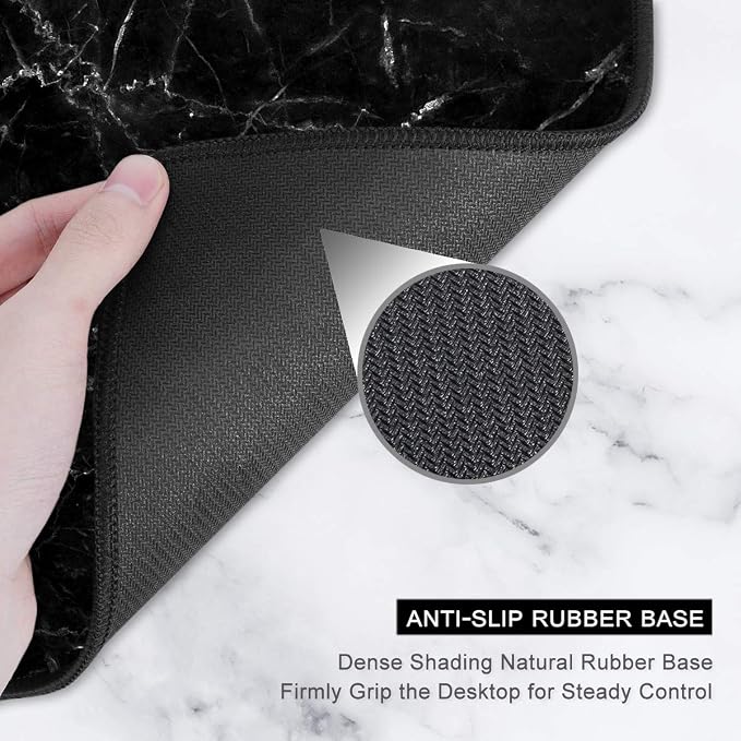 Auhoahsil Large Mouse Pad, Full Desk XXL Extended Gaming Mouse Pad 35" X 15", Waterproof Desk Mat with Stitched Edges, Non-Slip Laptop Computer Keyboard Mousepad for Office and Home, Marble Design - Image 4