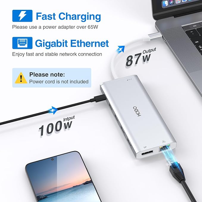 USB C Docking Station Dual Monitor for HP,Laptop Docking Station 3 Monitors - Image 6