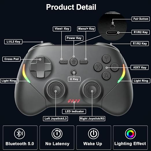 Megadream Phone Controller for PC/Switch 2|Swith/Android/iPad/Tablet/iPhone Controller - RGB light - Hall Effect Trigger/Joystick - Call of Duty, Roblox, Genshin Impact, Direct Play - Image 7