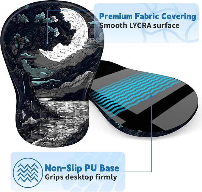 YIWEI Ergonomic Mouse Pad with Wrist Rest for Carpal Tunnel Pain Relief - Image 5