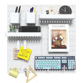 Pegboard Combination Kit, 4 Peg Boards White Pegboard for Walls, Office Wall Organizer, Gaming Room Wall, Nursery Storage, 22"x22" by VEOFEMLEA