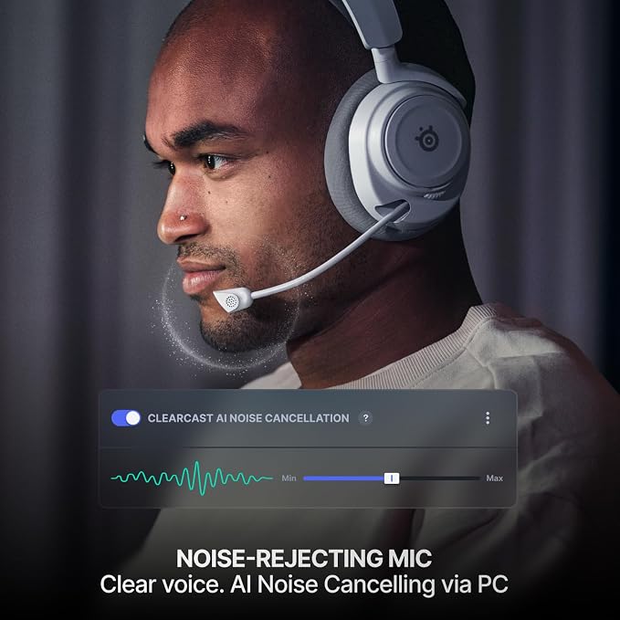 SteelSeries Arctis Nova 7 Wireless Gen 2 Gaming Headset - Real-Time App Control, 50+ HR Play, Neodymium Drivers, Mix 2.4GHz/Bluetooth, PC, PS5, PS4, Switch 1/2, Mobile - White - Image 8