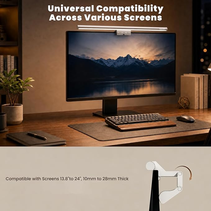 YEELIGHT Monitor Light Bar with Remote, Computer Monitor Lamp for Home Office Gaming, 250LM No Glare Eye-Care Screen Bar, Touch Control USB Desk Lamp with Stepless Dimming for Flat & Curved Monitor - Image 8