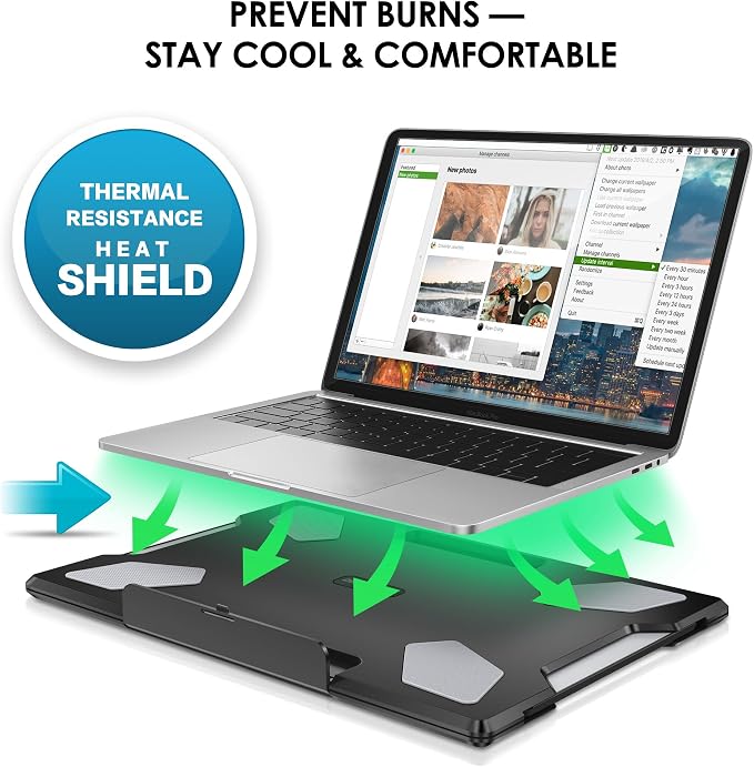 Laptop Lap Desk for Bed & Couch, Portable Laptop Lap Pad with Retractable Left/Right Mouse Pad, Stable & Comfortable Lap Tray for Sofa, Travel, Writing & Home Office - Image 3