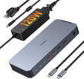 Laptop Docking Station with 120W Power Adapter,Docking Station Dual Monitor by HODO