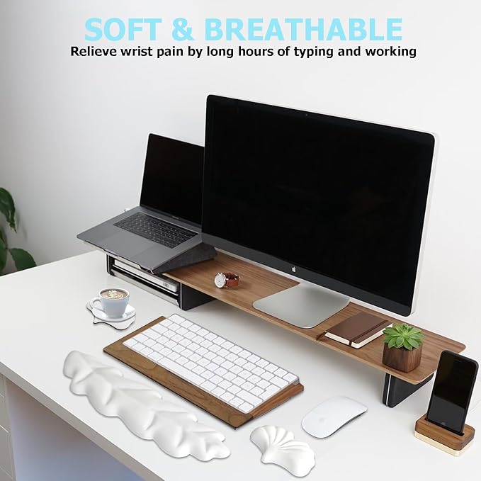 Ergonomic Keyboard Wrist Rest, Wrist Rest for Computer Keyboard, White - Image 6