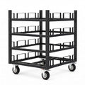 12 Posts Stanchion Cart, Crowd Control Stanchion Cart, Easy to Assemble, Horizontal Padded Storage Locking Wheels for Safety with 4 Tie-Down Straps, 32 x 32 x 42 in by Datanly