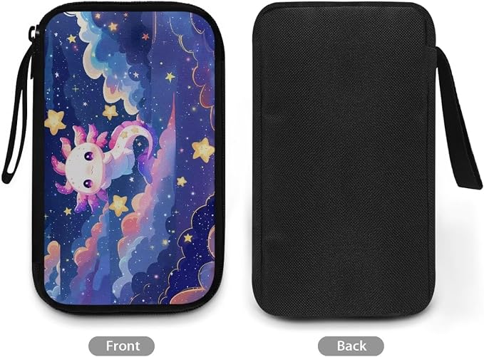 Cartoon Axolotl Print Travel Cable Organizer Bag Waterproof Portable Electronic Accessories Organizer for USB Cable Cord Phone Charger Headset Wire SD Card - Image 3