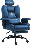 Symino Gaming Chair with Footrest, 2D Armrests Up/Down & Left/Right, Suede Fabric Ergonomic Office Chair, 150° Recline Computer Chair for Desk, Blue by Unknown