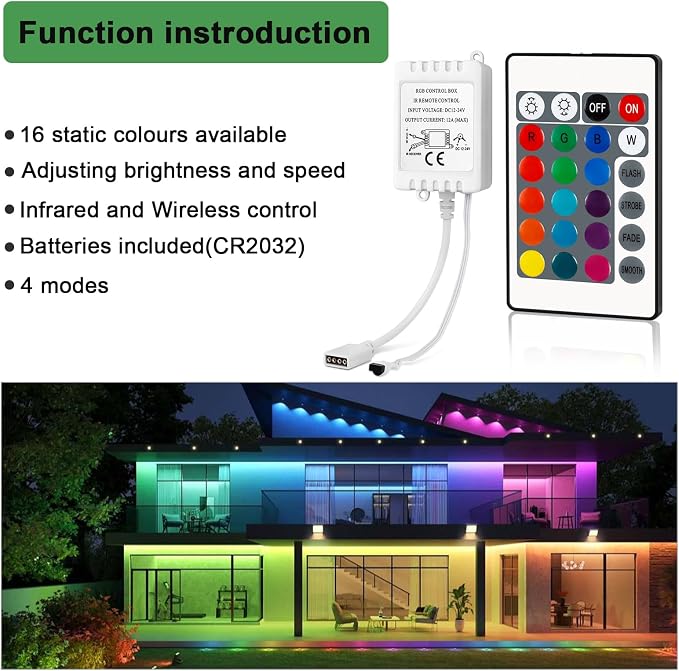 RGB LED Light Strip Remote Controller, 24 Key Wireless IR Remote Controller - Image 5