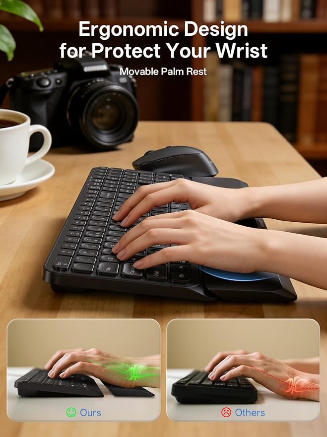 PHILIPS Wireless Keyboard and Mouse, Bluetooth Keyboard with Wrist Rest - Image 2