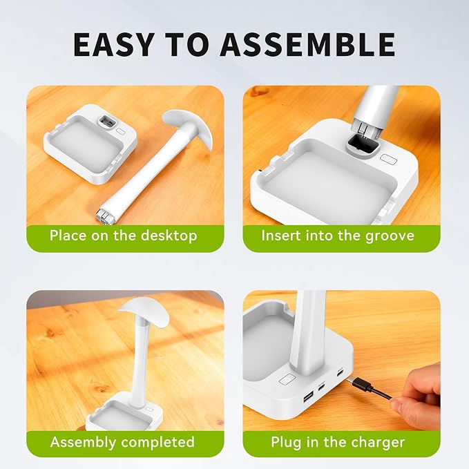 Headphone Stand with Charger,Gaming Headset stand with RGB Light Mode,For Airpod Max Stand,Desk Lamp,Phone Holder,Tablet Holder,desktop organizer,Gifts for Gamers & Music Lover (White) - Image 6