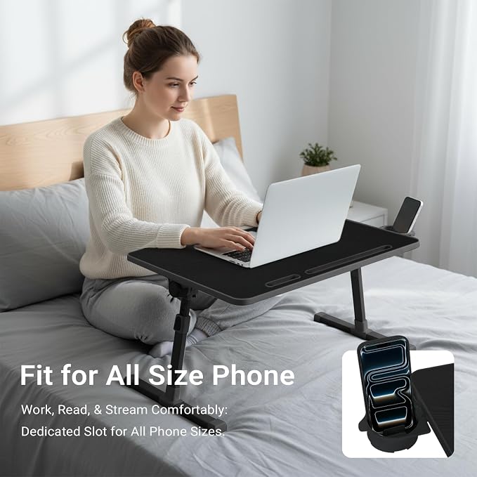 iXTRA Adjustable Laptop Lap Desk with Cooling Fan USB Light for Adults - Image 6