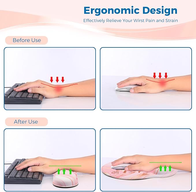 Mouse Pad and Keyboard Wrist Rest Support,Ergonomic Mouse Pad Set - Image 5