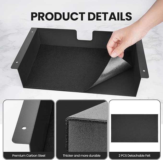 2 Pack Under Desk Shelf - 13 Inch Under Desk Storage Shelf, Metal -Under Desk Organizer - Under Shelf Storage for Office Tables & Workstations - Image 6