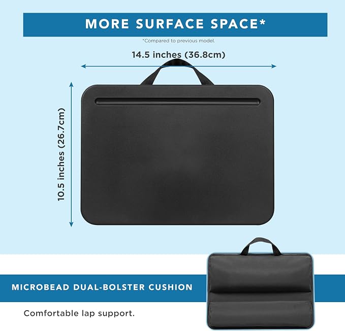 LAPGEAR Compact Lap Desk – Black, Fits 14" Laptops - Image 5
