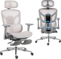 Korser Ergonomic Mesh Office Chair with Footrest, Big and Tall Desk Chair with 4D Flip-Up Arms, Auto-Tracking Lumbar Support, 3D Headrest, High Back Computer Gaming Chair for Home Office, Pink by KORSER
