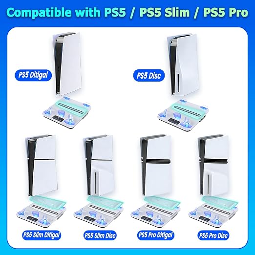 SOTY PS5 Cooling Station for PS5/Slim/Pro, PS5 controller & PS VR2 Charger - Image 4