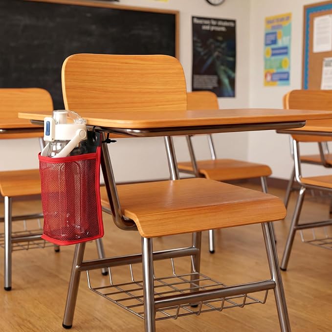 12 Pcs Water Bottle Holder for Classroom Desk Anti-Spill Chair Cup Holder with 50 Pcs Black Zip Ties Back to School Gift for Students Water Bottle Pockets for Student Classroom Chair Pocket(Colorful) - Image 4