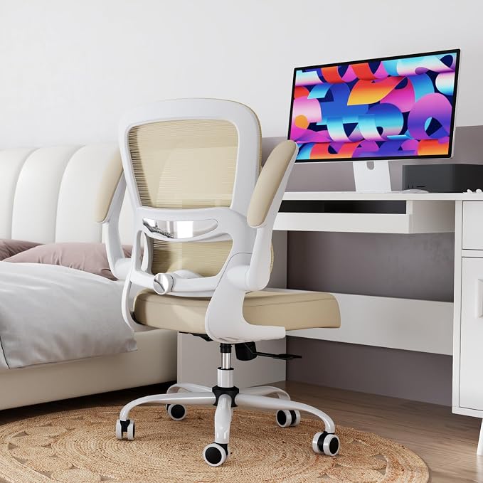 TRALT Office Chair Ergonomic Desk Chair - Gaming Chair with Lumbar Support | 330 LBS Home Office Desk Chairs with Headrest, Reading Chair with Flip-up Armrests, Comfortable Computer Chairs (1, Greige) - Image 9