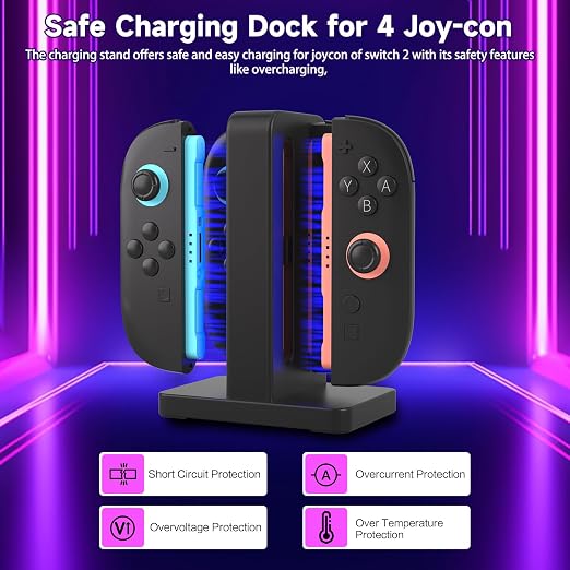 Switch 2 Accessories Bundle, 14-in-1 Kit with Hard Case and Charging Dock - Image 5