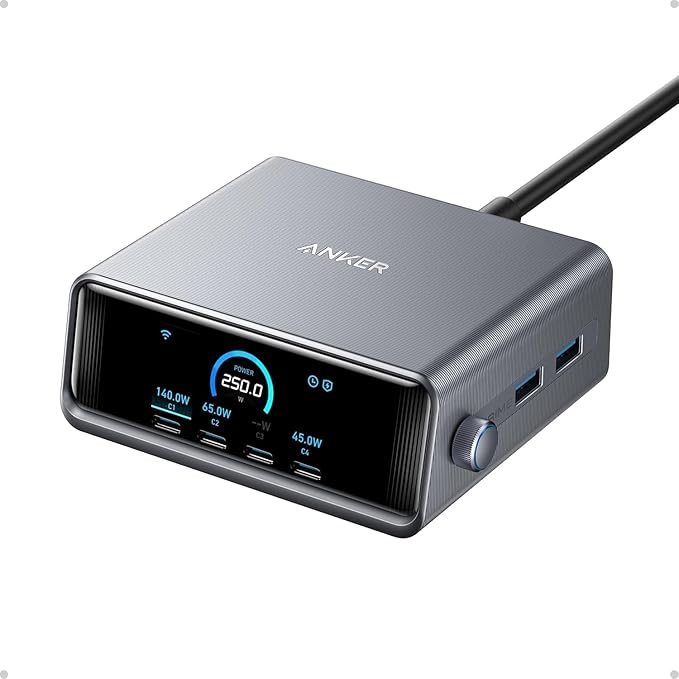 Anker Prime Charging Station, 250W 6-Port GaN USB C Charger by Unknown