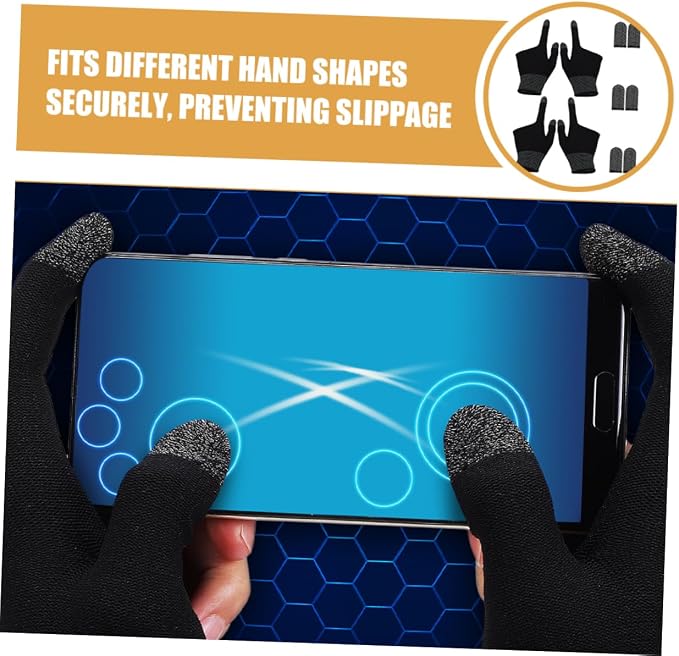GALPADA 2pairs Mobile Gaming Finger Sleeves Breathable Gloves for Gamers Comfortable Fit Gaming and Billiards Nonslip Design for Enhanced Control - Image 3