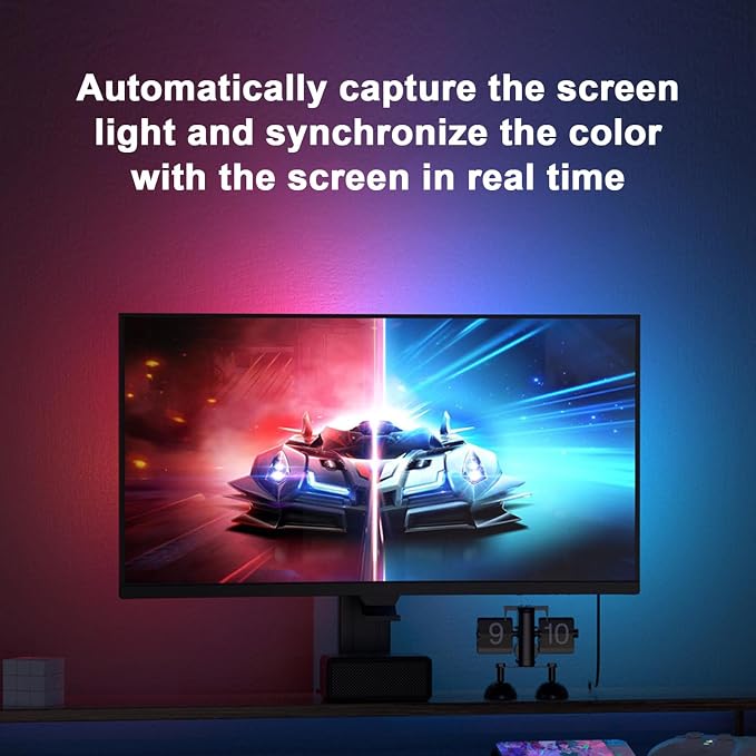 HURRISE RGB Phantom Ambiance Display LED Light Bar, Music Rhythm Dynamic Light Synchronization Color Dynamic Mode Music Mode Light Strip, Enhancing Gaming Experience (32inch) - Image 4