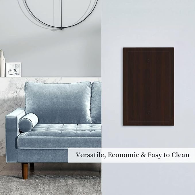 Decorative Light Switch Cover Plate Rustic Vintage Dark Brown Wood Grain 1 Gang No Device Single Blank Outlet Covers Wall Plate Switchplate Covers Dimmer Faceplate for Farmhouse Decor - Image 8