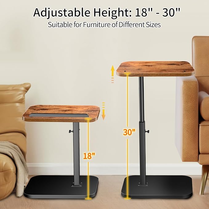 Small End Table Adjustable Height Side Table for Small Spaces - Image 3