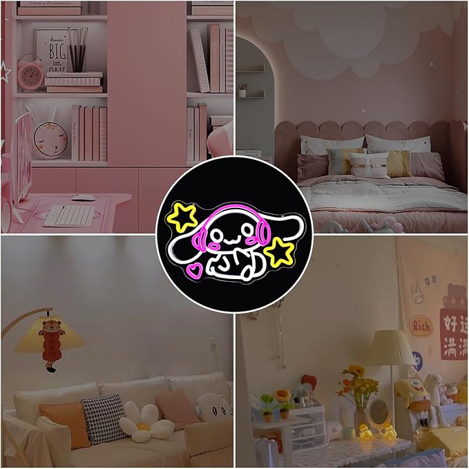 Anime Neon Sign Anime Neon Light Up Signs for Wall Decor Cartoon LED Signs for Bedroom Girls Room Home Cute Neon Wall Signs Decoration Gifts for Kids Children - Image 7