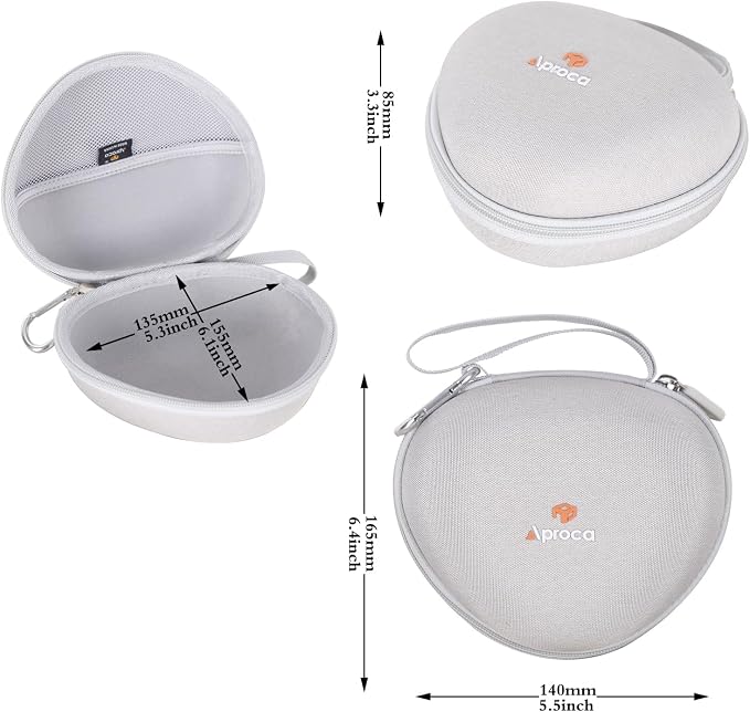 Aproca Kids Headphones Case Compatible with iClever BTH12 / HS19 / BTH26 Kids Bluetooth Headphones, Storage Hard Bag -Grey (Case Only) - Image 5