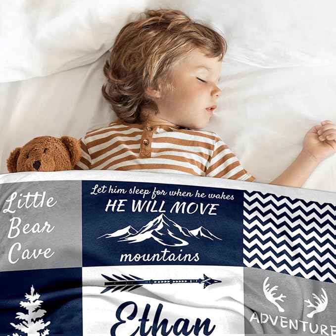 Ship Next Day, Personalized Baby Blankets - Printed in USA, Custom Name Blanket, Baby Blanket with Name, Ultra-Soft Cozy Fleece Blankets, Gifts for Baby Newborn Toddlers Boys & Girls Kids - Image 2